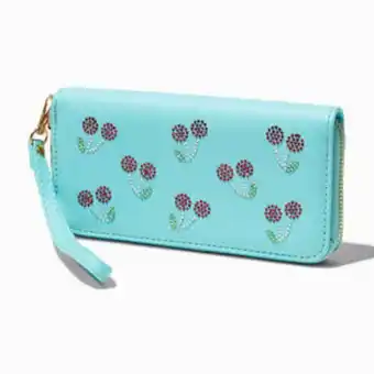 Claire's Embellished cherries blue wristlet wallet Angebot