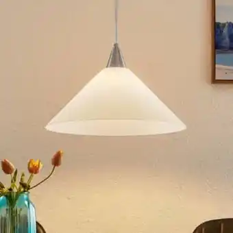 Elc emmelina pendelleuchte, weißer glasschirm