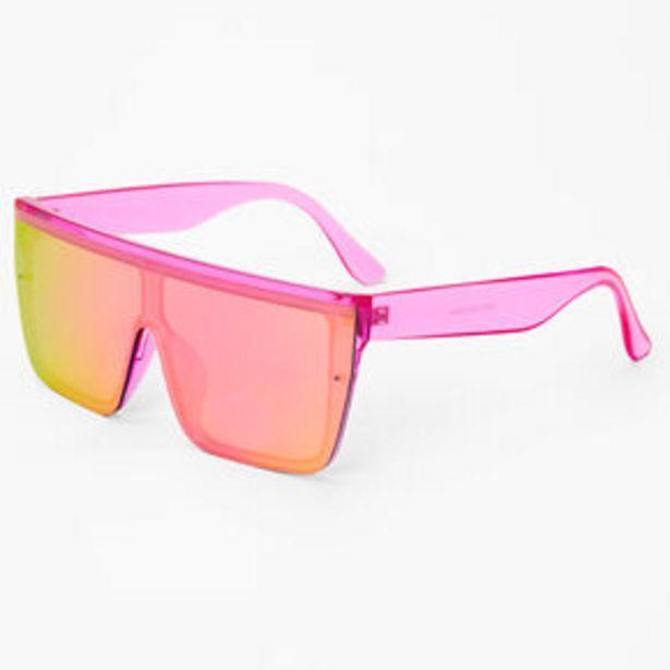 Claire's Neon shield sunglasses - pink Angebot