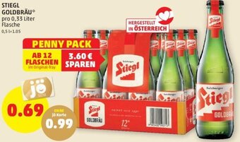PENNY STIEGL GOLDBRÄU* pro 0,33 Liter Flasche Angebot