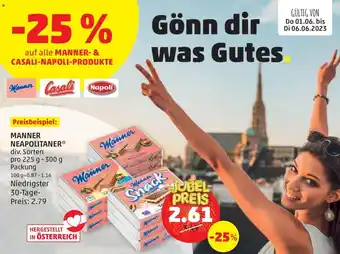 PENNY MANNER NEAPOLITANER* div. Sorten pro 225 g-300 g Angebot