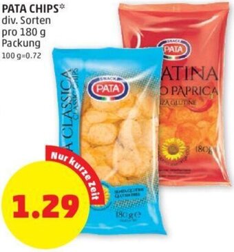 PENNY PATA CHIPS* div. Sorten pro 180 g Packung Angebot