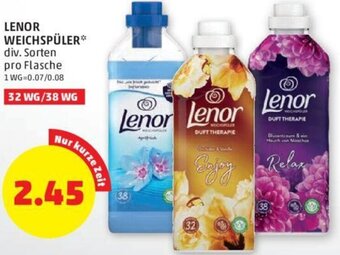 PENNY LENOR WEICHSPÜLER* div. Sorten pro Flasche Angebot
