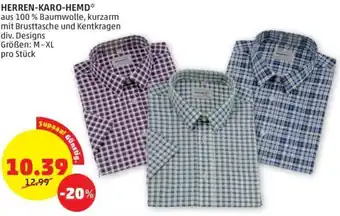 PENNY HERREN-KARO-HEMD** div. Designs Größen: M-XL pro Stück Angebot