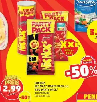 PENNY LORENZ NIC NAC'S PARTY PACK od. BBQ PARTY PACK* pro Packung Angebot