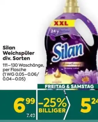 Billa Silan Weichspüler div. Sorten 111-130 Waschänge, per Flasche Angebot