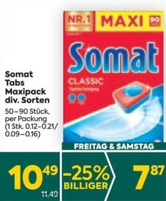 Billa Somat Tabs Maxipack div. Sorten 50-90 Stück, per Packung Angebot