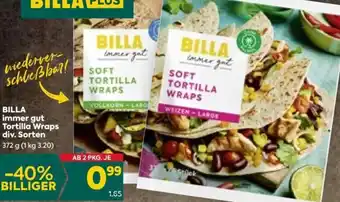 Billa BILLA immer gut Tortilla Wraps div. Sorten 372 g Angebot