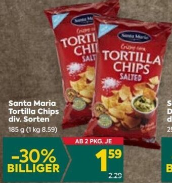 Billa Santa Maria Tortilla Chips div. Sorten 185 g Angebot
