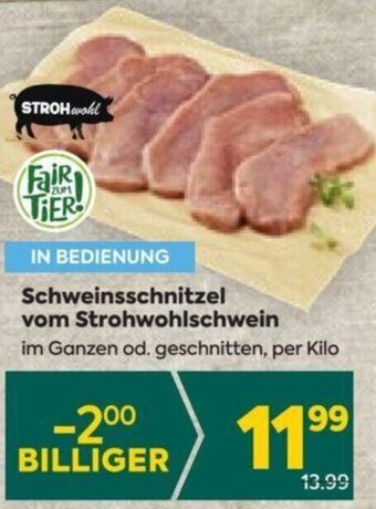 Billa Schweinsschnitzel vom Strohwohlschwein im Ganzen od. geschnitten, per Kilo Angebot