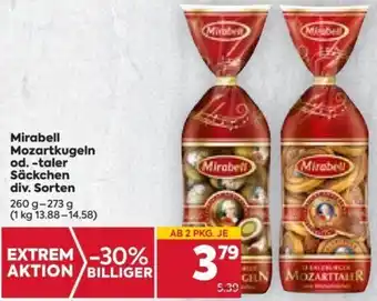 Billa Mirabell Mozartkugeln od. -taler Säckchen div. Sorten 260 g- 273 g Angebot