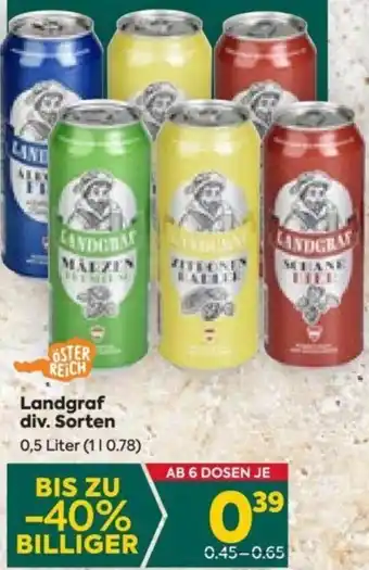 Billa Landgraf div. Sorten 0,5 Liter Angebot