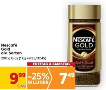 Billa Nescafé Gold div. Sorten 200 g Angebot