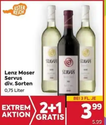 Billa Lenz Moser Servus div. Sorten 0,75 Liter Angebot
