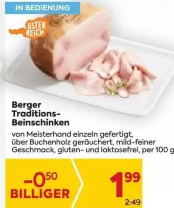 Billa Berger Traditions- Beinschinken per 100 g Angebot