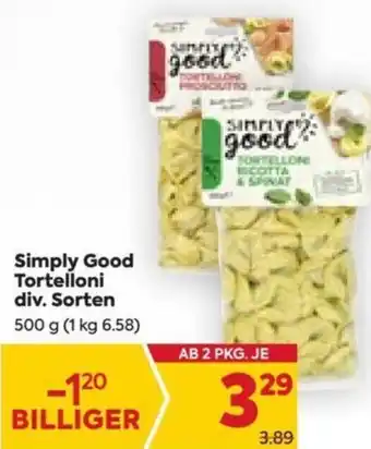 Billa Simply Good Tortelloni div. Sorten 500 g Angebot