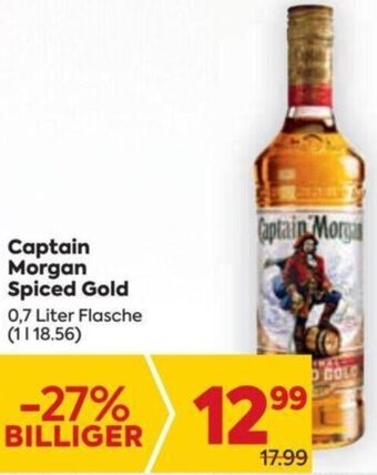 Billa Captain Morgan Spiced Gold 0,7 Liter Flasche Angebot
