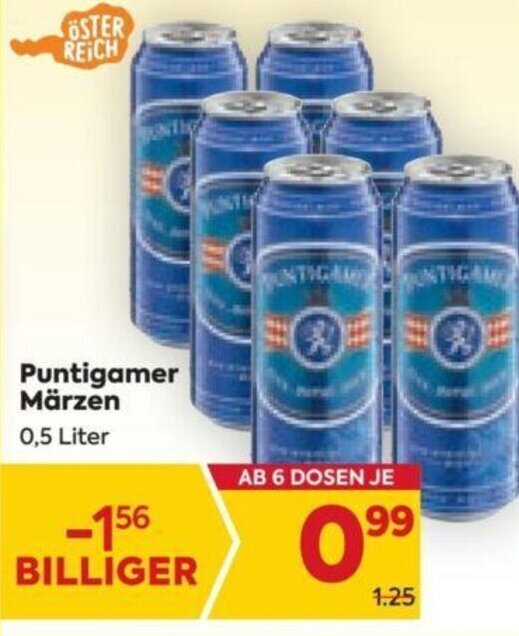 Billa Puntigamer Märzen 0,5 Liter Angebot
