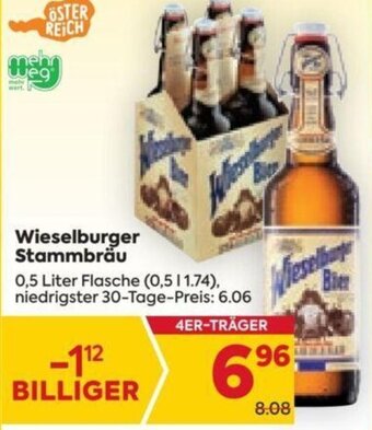 Billa Wieselburger Stammbrau 0,5 Liter Flasche Angebot