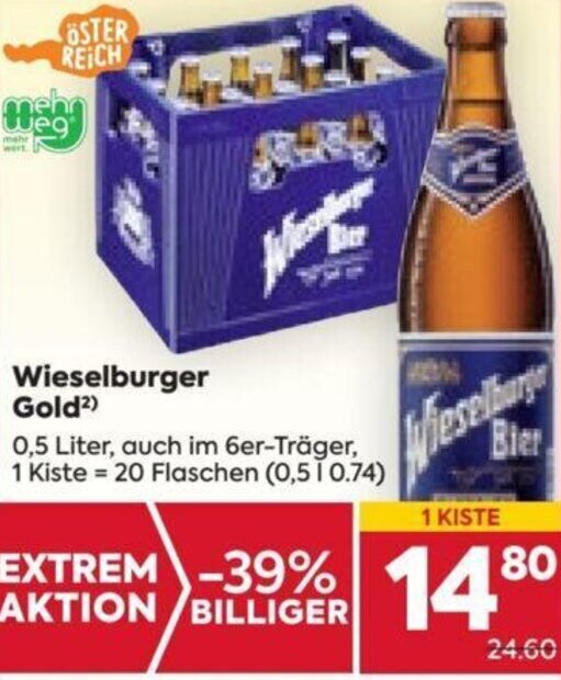 Billa Wieselburger Gold²) 0,5 Liter Angebot