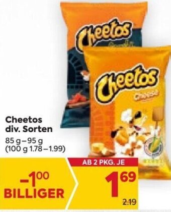 Billa Cheetos div. Sorten 85 g- 95 g Angebot