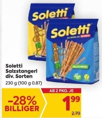 Billa Soletti Salzstangerl div. Sorten 230 g Angebot