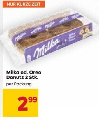 Billa Milka od. Oreo Donuts 2 Stk. per Packung Angebot
