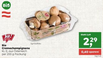 ADEG Bio Cremechampignons KL II, aus Österreich per 200 g Packung Angebot