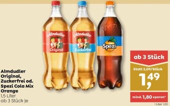 ADEG Almdudler Original, Zuckerfrei od. Spezi Cola Mix Orange 1,5 Liter Angebot