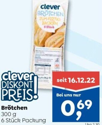 ADEG clever Brötchen 300 g 6 Stück Packung Angebot