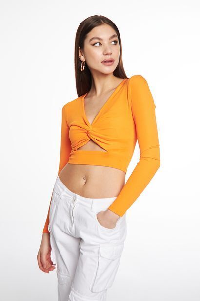 New Yorker Langarmshirt mit knoten Angebot