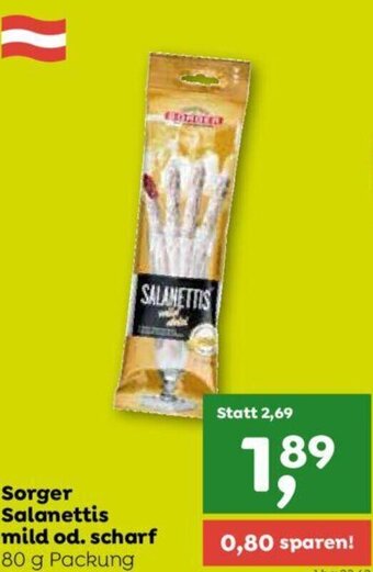 ADEG Sorger Salanettis mild od. scharf 80 g Packung Angebot