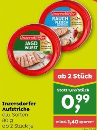 ADEG Inzersdorfer Aufstriche diu. Sorten 80 g Angebot