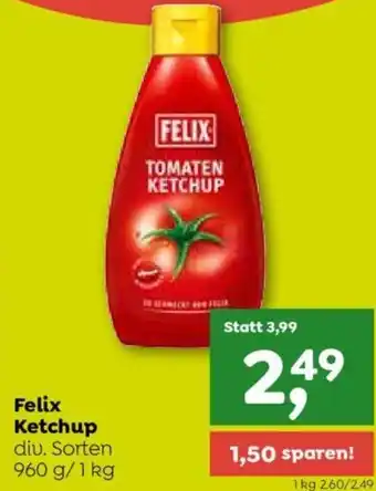 ADEG Felix Ketchup diu. Sorten 960 g/1kg Angebot