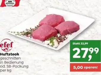 ADEG efef Huftsteak geschnitten in Bedienung od. SB-Packung per kg Angebot