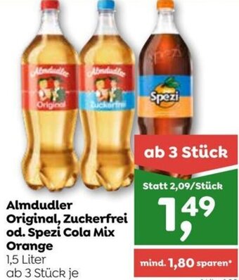ADEG Almdudler Original, Zuckerfrei od. Spezi Cola Mix Orange 1,5 Liter Angebot