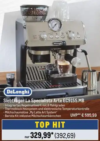 Metro DeLonghi Siebträger La Specialista Arte EC9155.MB Angebot