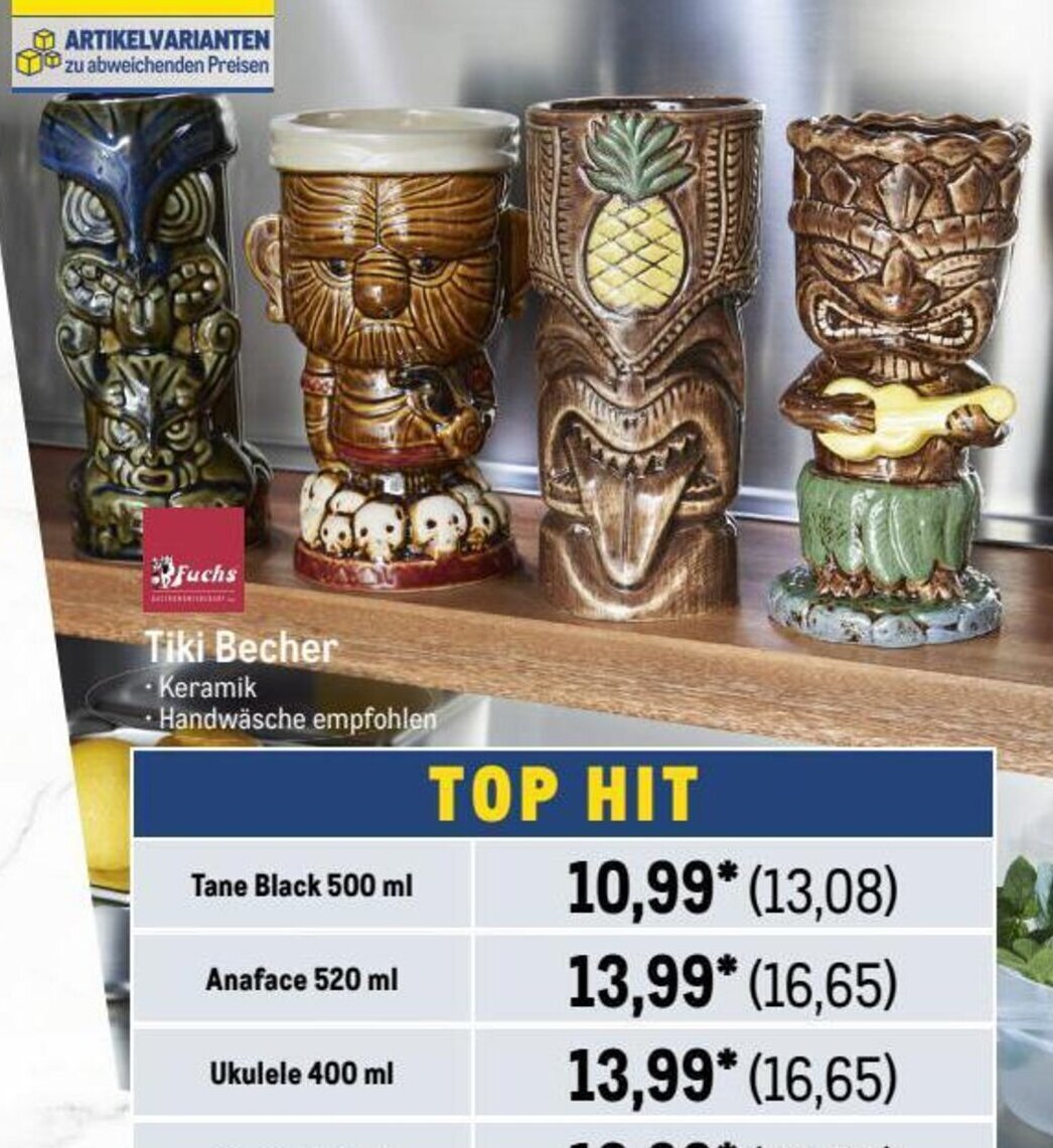 Metro Tiki Becher Keramik Handwäsche empfohlen Tane Black 500 ml Angebot