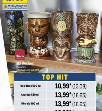 Metro Tiki Becher Keramik Handwäsche empfohlen Anaface 520 ml Angebot