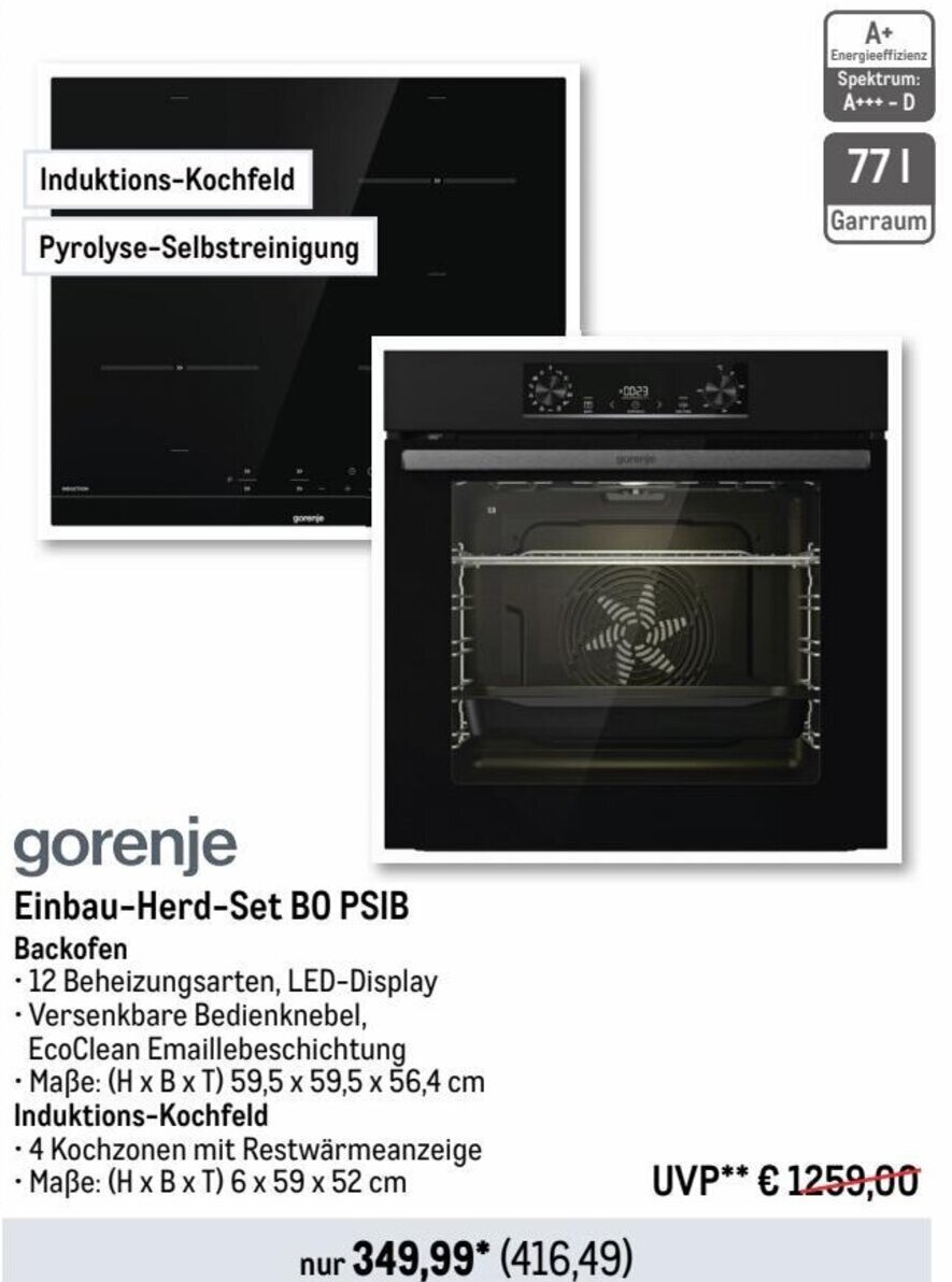 Metro gorenje : Einbau-Herd-Set BO PSIB Angebot