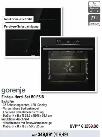 Metro gorenje : Einbau-Herd-Set BO PSIB Angebot
