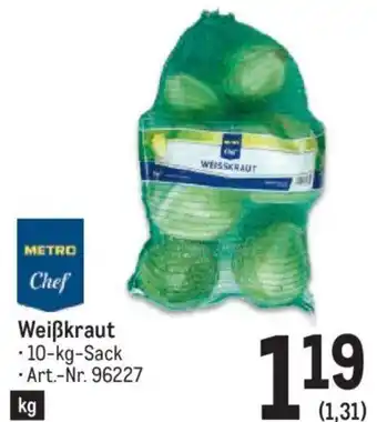 Metro Chef Weißkraut • 10-kg-Sack Angebot