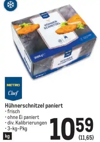 Metro Hühnerschnitzel paniert 3-kg-Pkg Angebot