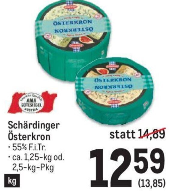 Metro Schärdinger Österkron • ca. 1,25-kg od. 2,5-kg-Pkg Angebot