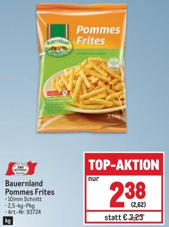 Metro Bauernland Pommes Frites • 10mm Schnitt -2,5-kg-Pkg Angebot