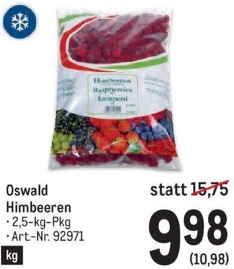 Metro Oswald Himbeeren -2,5-kg-Pkg Art.-Nr. 92971 Angebot