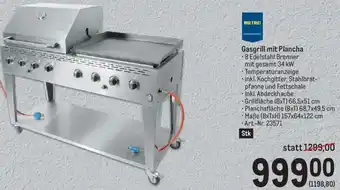 Metro Gasgrill mit Plancha .8 Edelstahl Brenner mit gesamt 34 kW Angebot