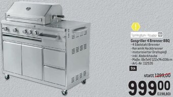 Metro Tarrington House Gasgriller 4 Brenner BBQ Angebot