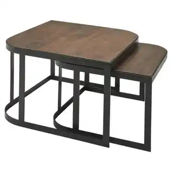 Möbelix Couchtisch mit holzplatte 2er- set wohnling, mango/schwarz Angebot