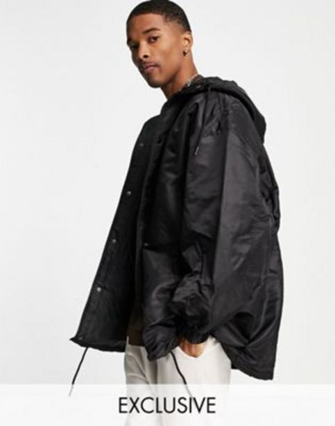 ASOS Collusion – oversize-mantel in schwarz mit kapuze - black Angebot